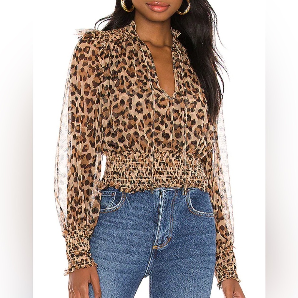 Free People Twyla Leopard Print Top
